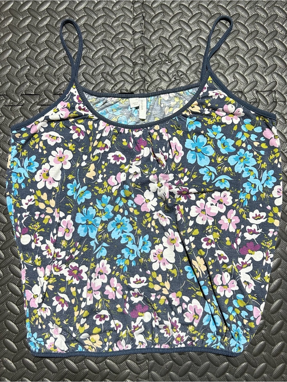 Vintage Old Navy Floral Cami Tank Top Tropical Spaghetti Strap Womens Medium